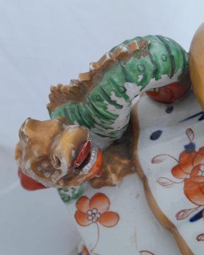 Antique Masons Patent Ironstone China alcove vase hand painted Fence Japan pattern potpourri circa 1815 Dragon handles Regency early 19thC 54cm 7.6kg