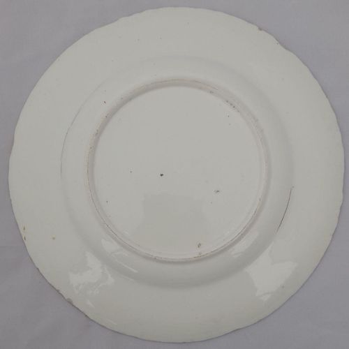 Underside view - John Rose Coalport Porcelain dessert plate - Oeil de Perdix Union pattern border floral cartouches circa 1825