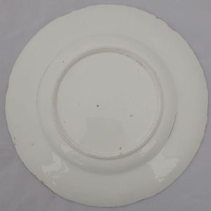 Underside view - John Rose Coalport Porcelain dessert plate - Oeil de Perdix Union pattern border floral cartouches circa 1825