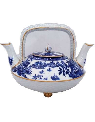 Royal Worcester Porcelain Double Spouted Teapot Aesthetic Movement Antique 1880