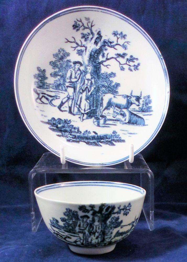 Liverpool Porcelain Philip Christian Blue and White Tea Bowl & Saucer ca 1770