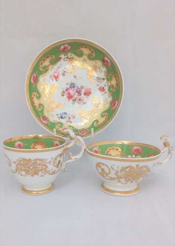 H and R Daniel Porcelain Plain Edge shape variation C Trio pattern 4653 c 1835