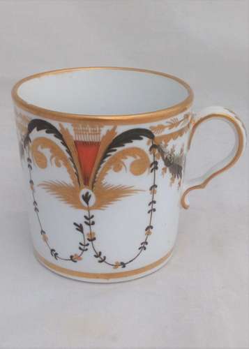 Josiah Spode Porcelain Coffee Can Hand Painted Antique Georgian c 1790 - 1805