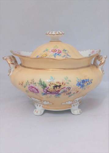 Minton Porcelain Collared French Shape Sucrier or Sugar Box ca 1827