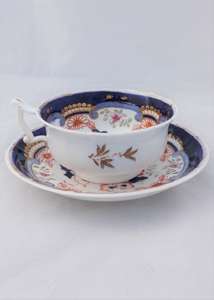 Samuel Alcock Porcelain Painted Urns Tea Cup & Saucer 3429 pattern English 1835