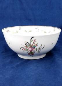 New Hall Porcelain Tea Waste Bowl 6 inch Hand Painted Pattern 241  c 1795