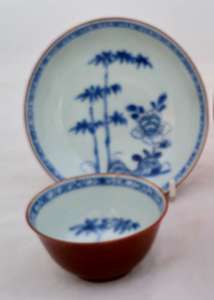 Nanking Cargo Chinese Porcelain Batavian Tea Bowl Saucer Qianlong Qing c 1750