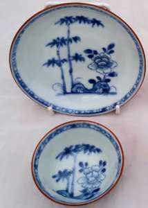 Nanking Cargo Chinese Porcelain Batavian Tea Bowl Saucer Qianlong Qing c 1750