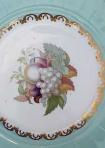 F and R Pratt Type Colour Transfer Print of Fruit Dessert Plate circa 1860
