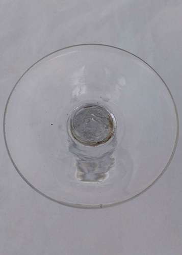 Antique Georgian Round Bowl Diamond Faceted Stem OXO Wine Glass circa 1780