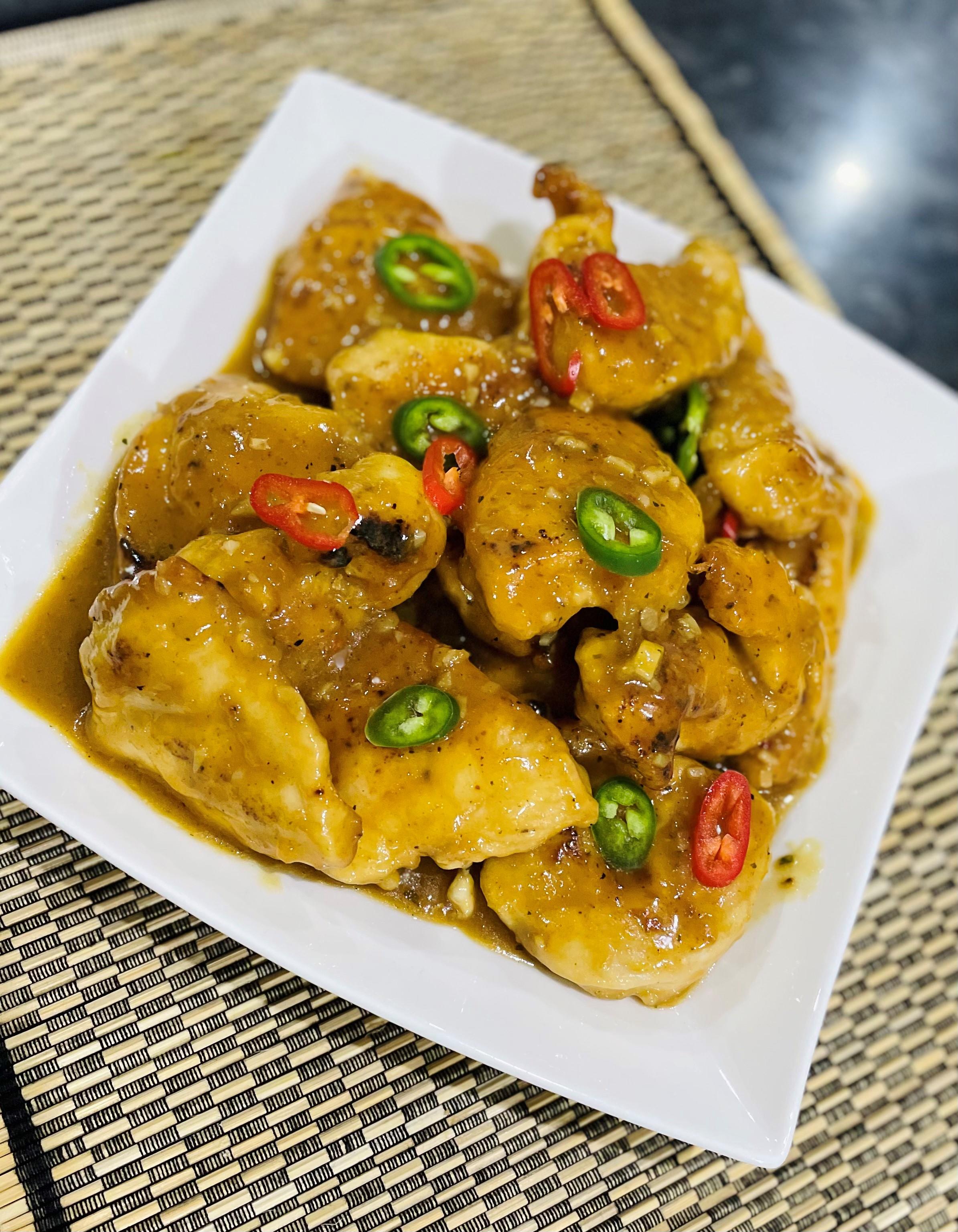 Lily's Sweet & Sticky Mango Fudge Chicken recipe