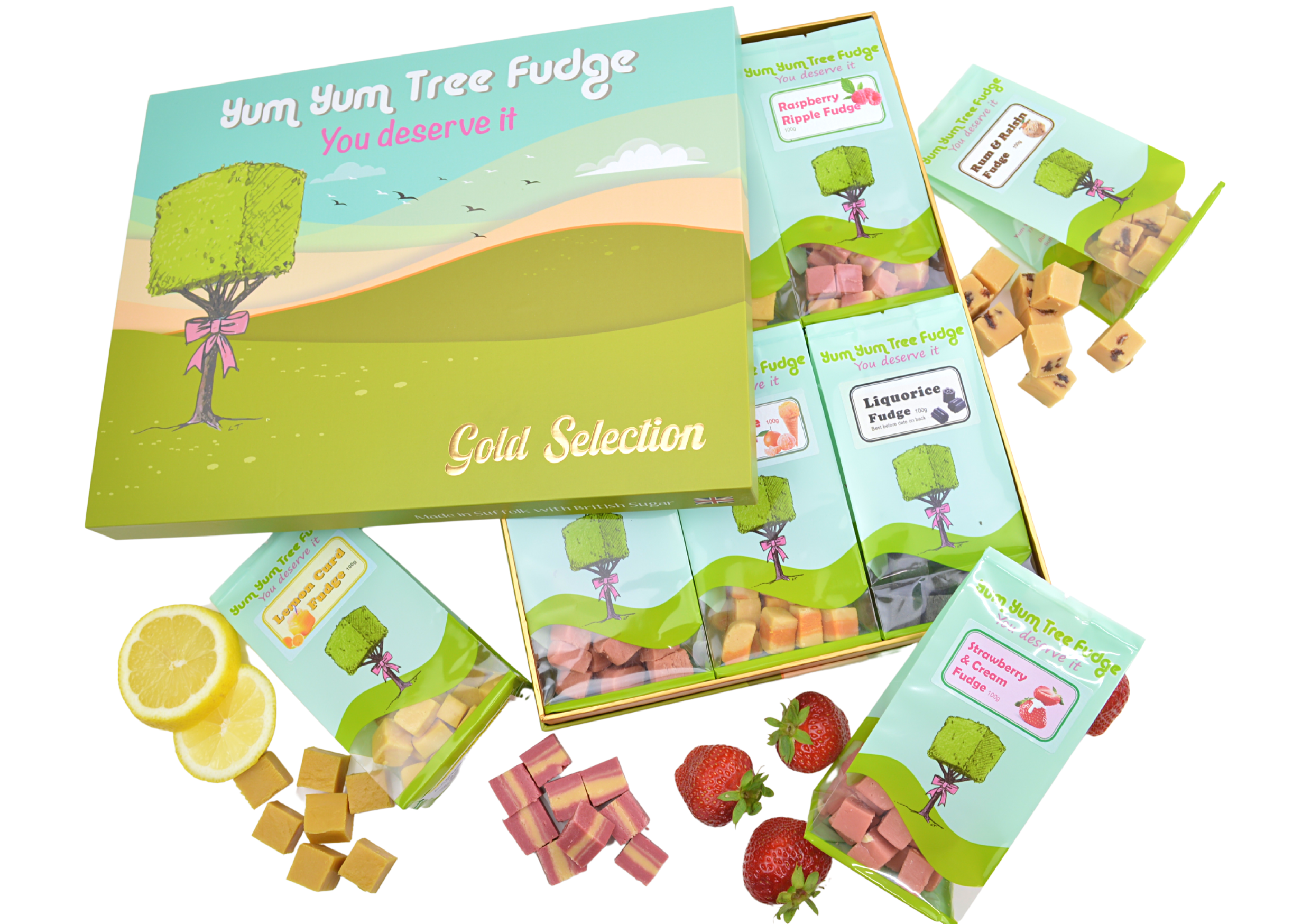 Gold Gift Box with 12 bags of fudge £37.50 + Free P&P by Yum Yum Tree Fudge