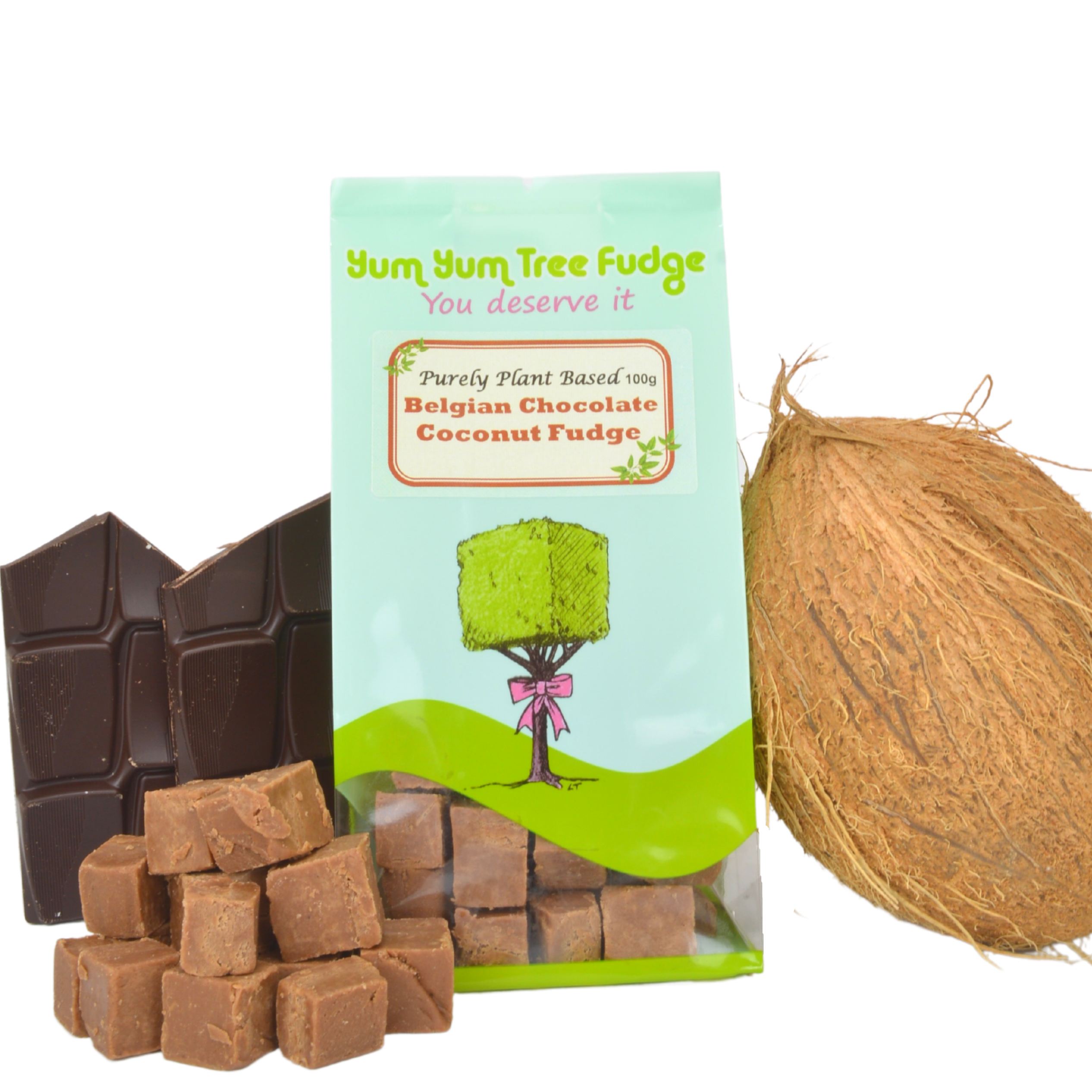 Plant Based Chocolate Coconut Fudge by Yum Yum Tree Fudge