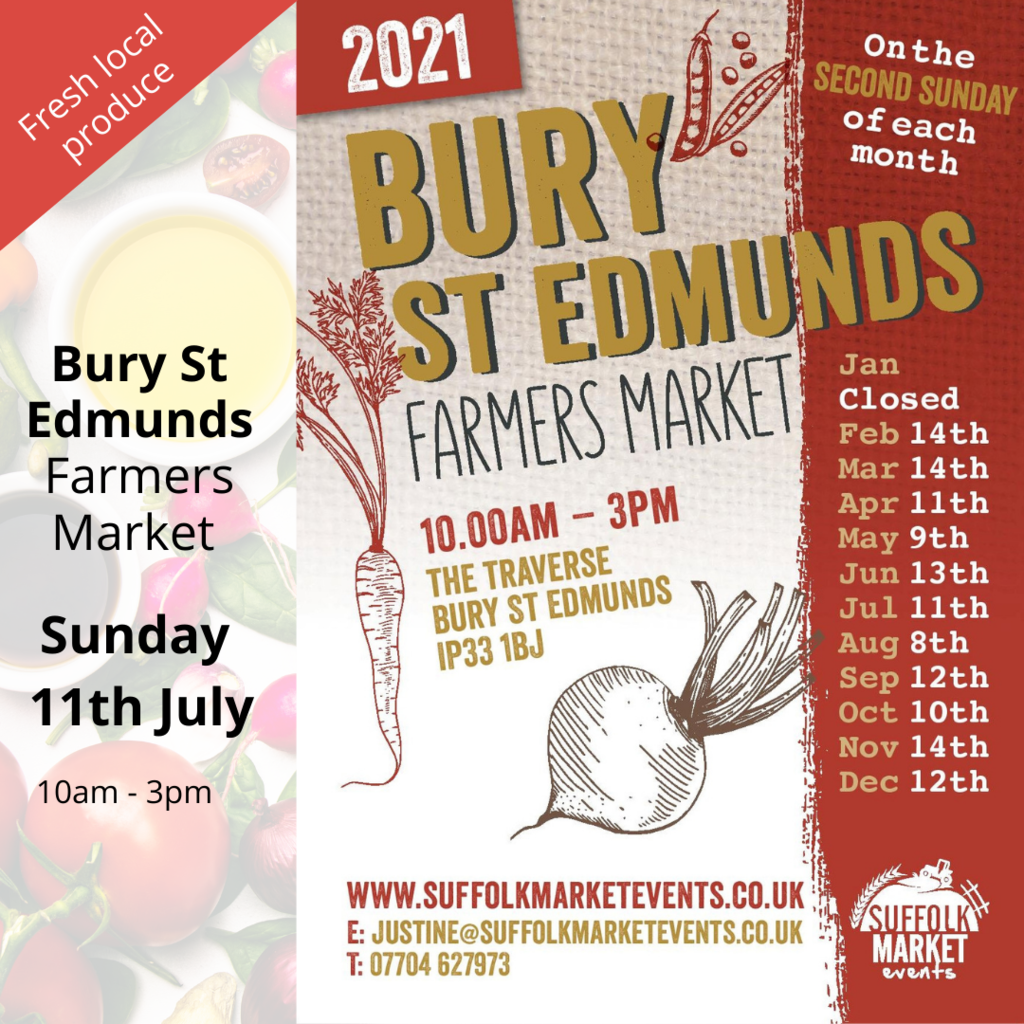 Bury St. Edmunds Farmers Market - Sunday 11th July 10am - 4pm