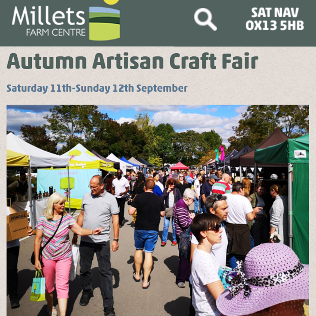 Autumn Artisan Craft Fair Saturday 11th Sunday 12th September at