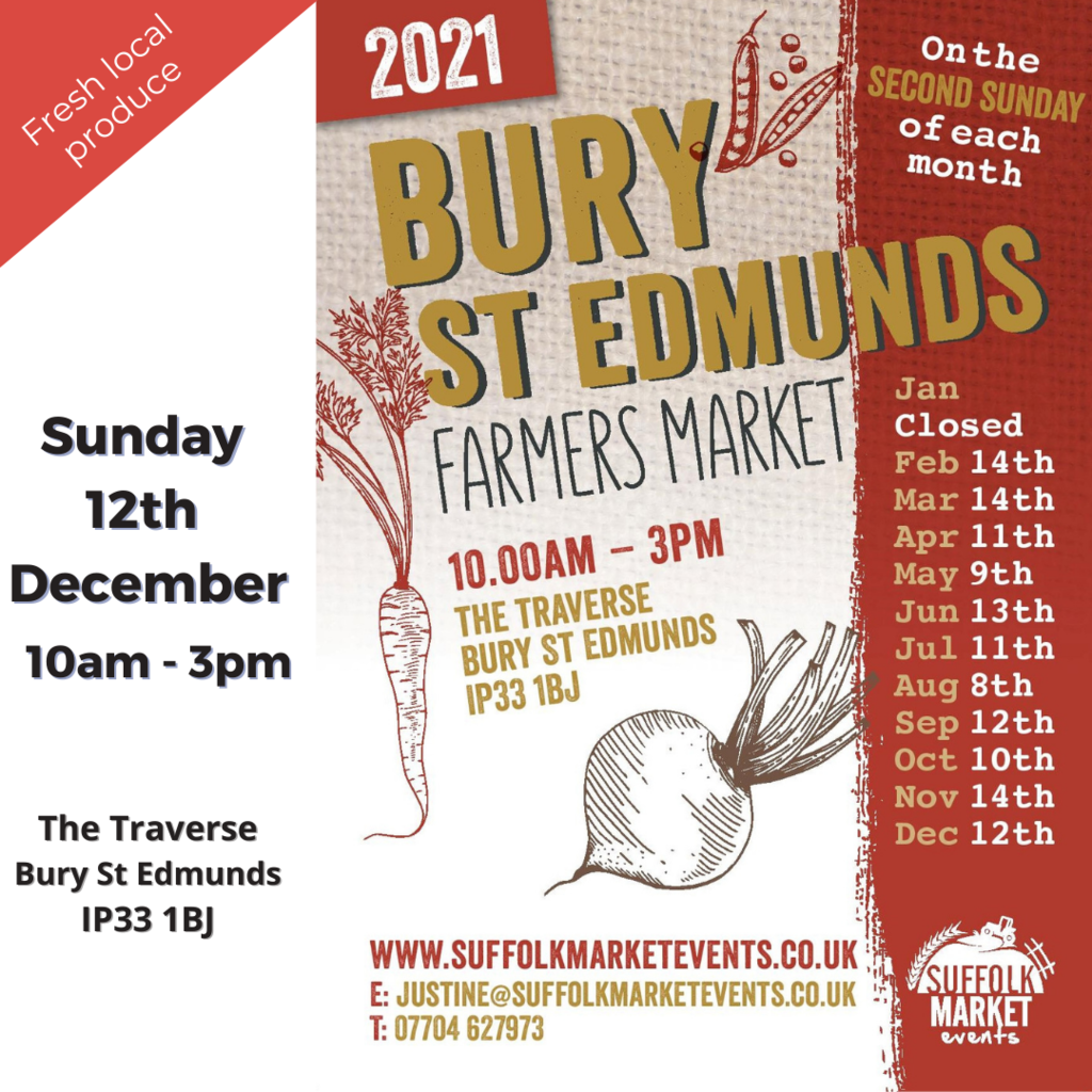 We are at Bury St Edmunds Farmers Market this Sunday - come and say hello