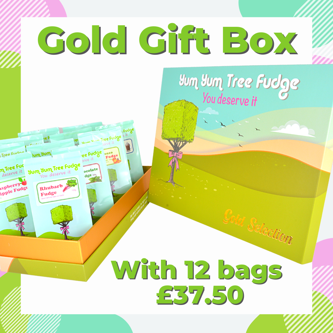 Gold Gift Box with 12 bags of fudge £37.50 + Free P&P by Yum Yum Tree Fudge