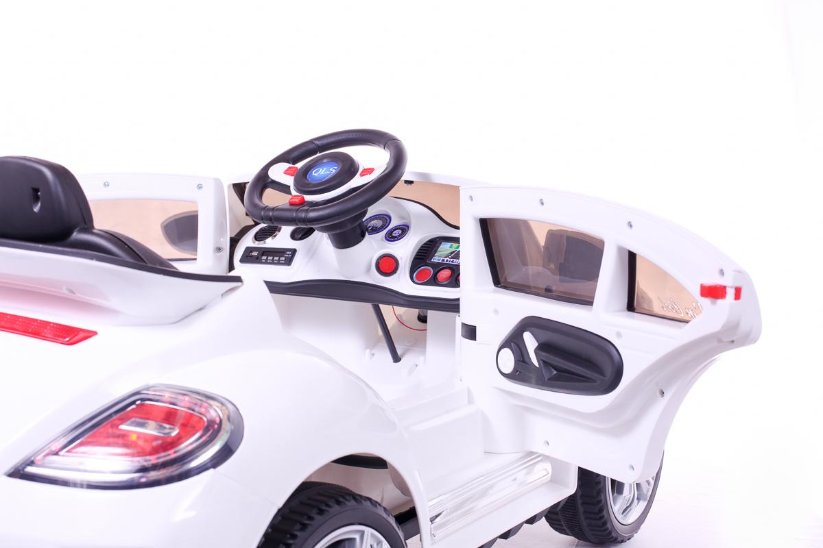 Battery Powered - 12V White Beetle Ride On Car