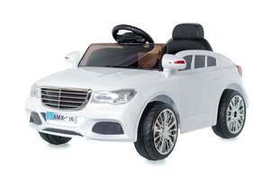 White C Class Saloon - 12V Kids' Electric Ride On Car