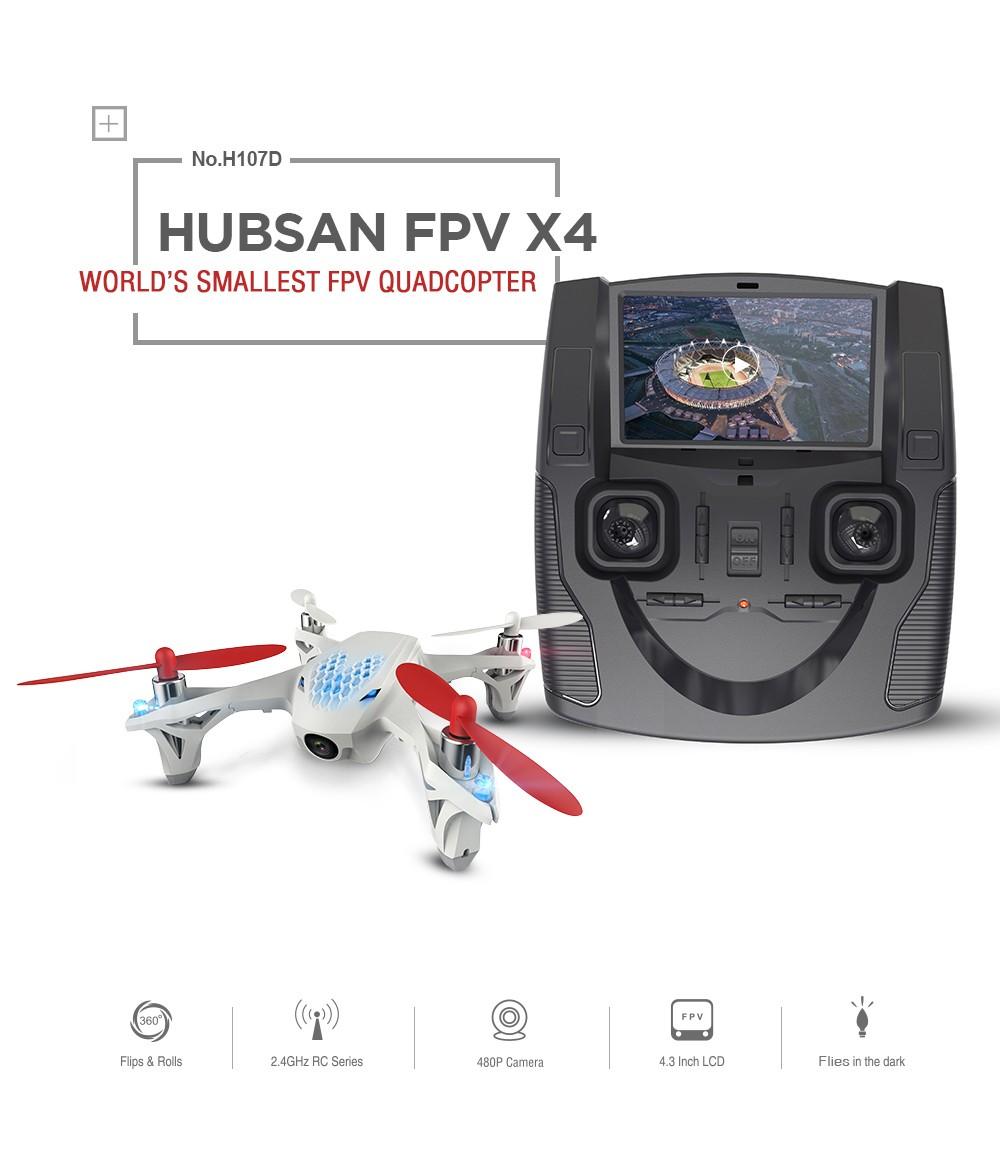 Plus Drone 4.3" Monitor 720P Headless RC Quadcopter RTF US Hubsan FPV X4 H107D 