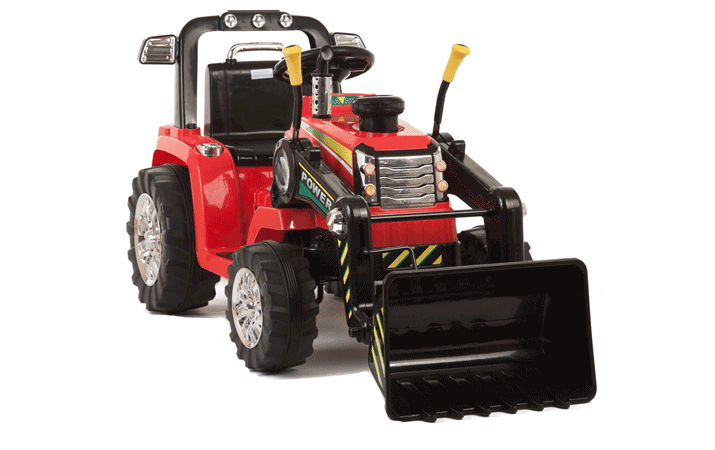 Red R/C Twin Motor Tractor - 12V Kids' Electric Ride On Tractor