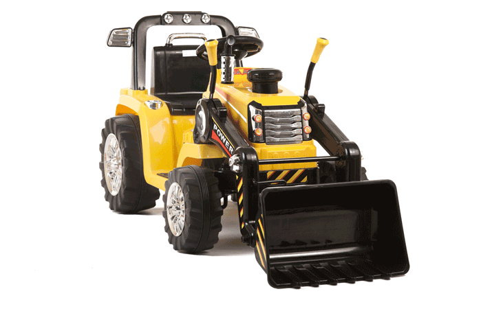 Yellow R/C Twin Motor Tractor - 12V Kids' Electric Ride On Tractor