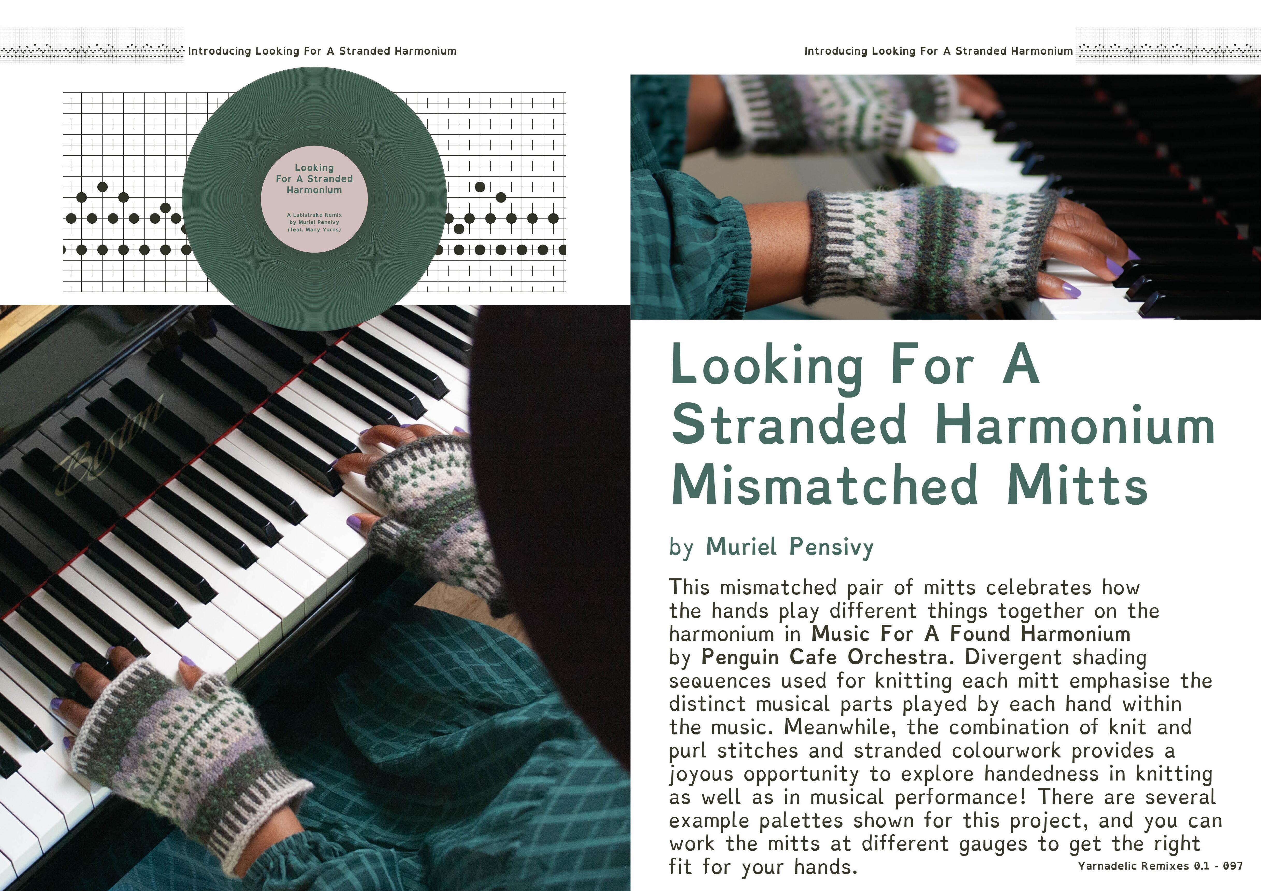 Yarnadelic Remixes 0.1 - spread introducing Looking For A Stranded Harmonium Stranded Colourwork Mitts