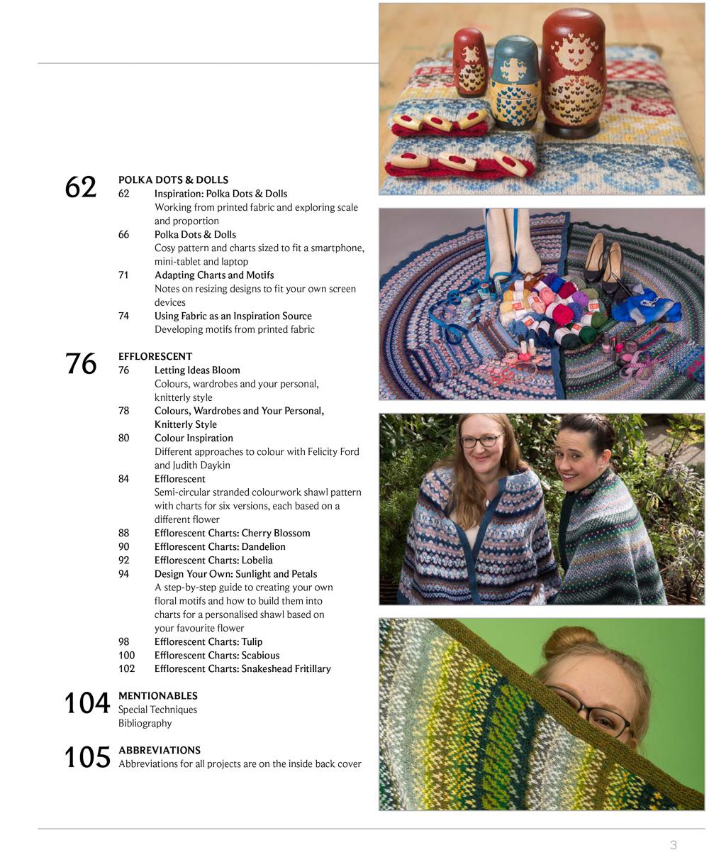 KNITSONIK Stranded Colourwork Playbook contents page