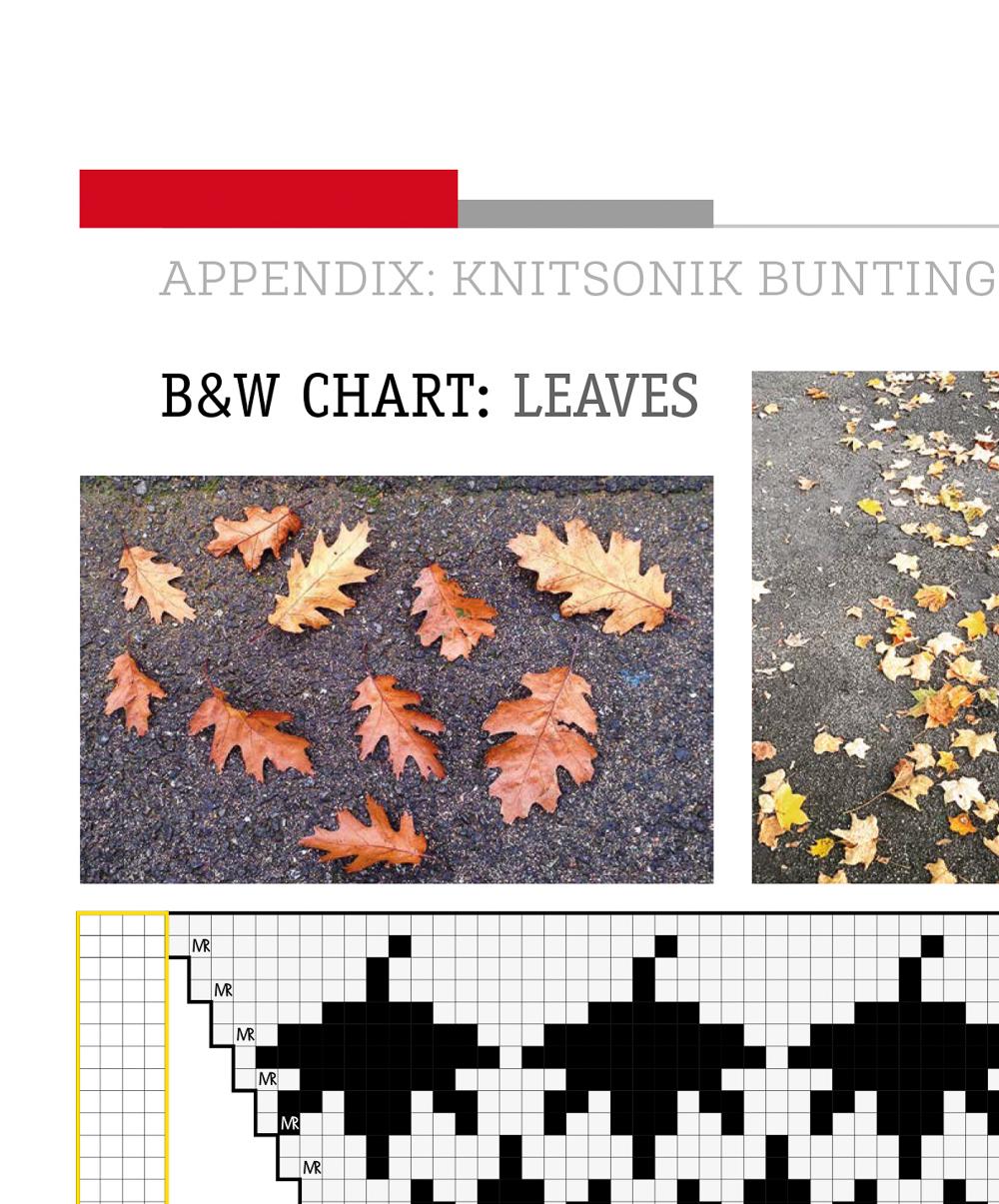 KNITSONIK Stranded Colourwork Playbook APPENDIX sample black and white chart (closeup)