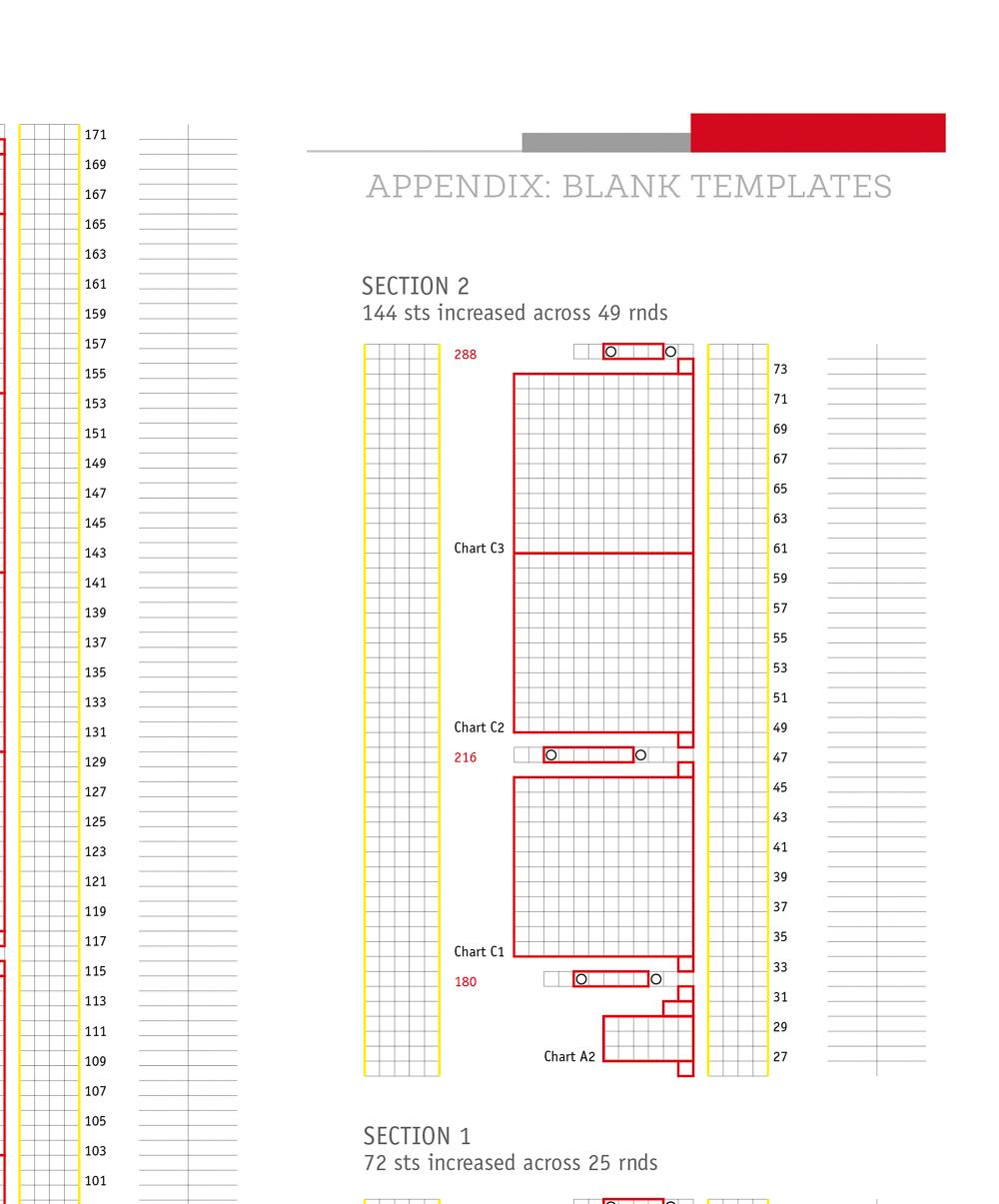 KNITSONIK Stranded Colourwork Playbook APPENDIX sample blank chart (closeup)