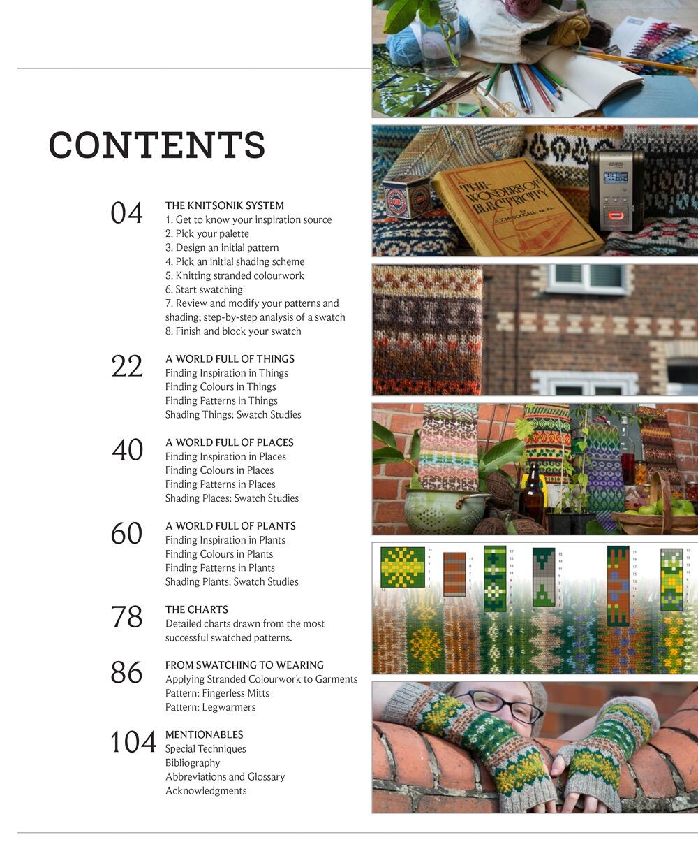 KNITSONIK Stranded Colourwork Sourcebook contents page