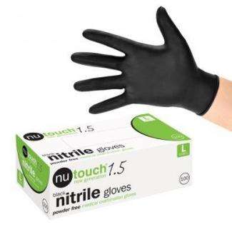 Contain-ER black medical grade nitrile gloves box of 100