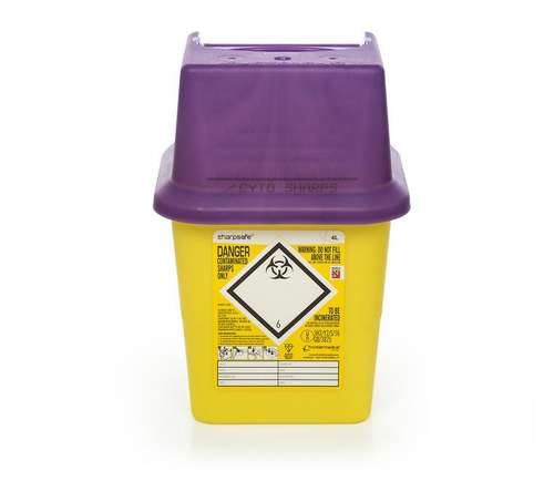 Contain-ER 4L sharps disposal bins purple - box of 50 41005420