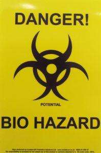 Contain-ER bio hazard warning label adhesive