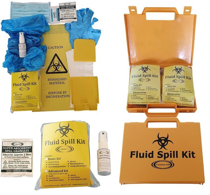 Advanced body fluid spill kits