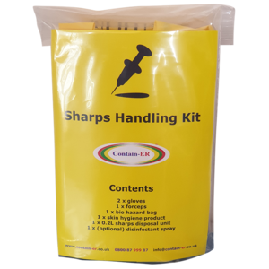 Contain-ER Sharps handling kit without disinfectant