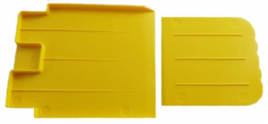 ESSPY Contain-ER Solidifi-ER yellow plastic scoop and scraper for congealed body fluid spills and solidified liquids.png