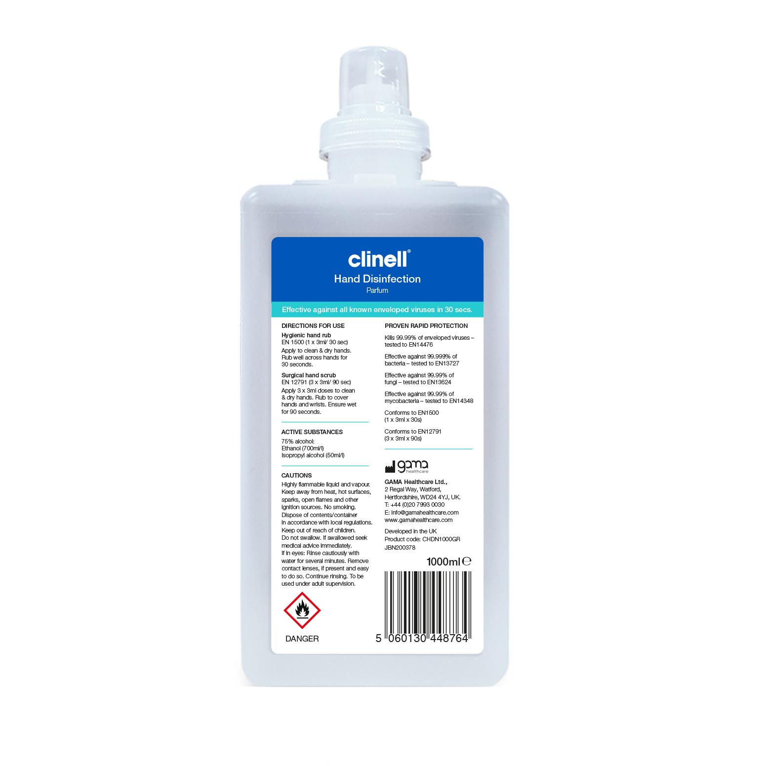 Clinell 75% alcohol sanitiser for use in sanitising stations (SKU C75S)