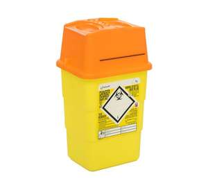Contain-ER 1L sharps disposal bins with orange lids - box of 100 41602410