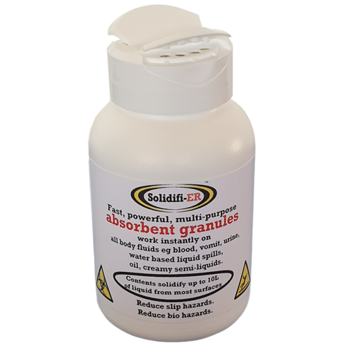 B100GND Contain-ER Solidifi-ER 100g absorbent granules bottle without masking agent