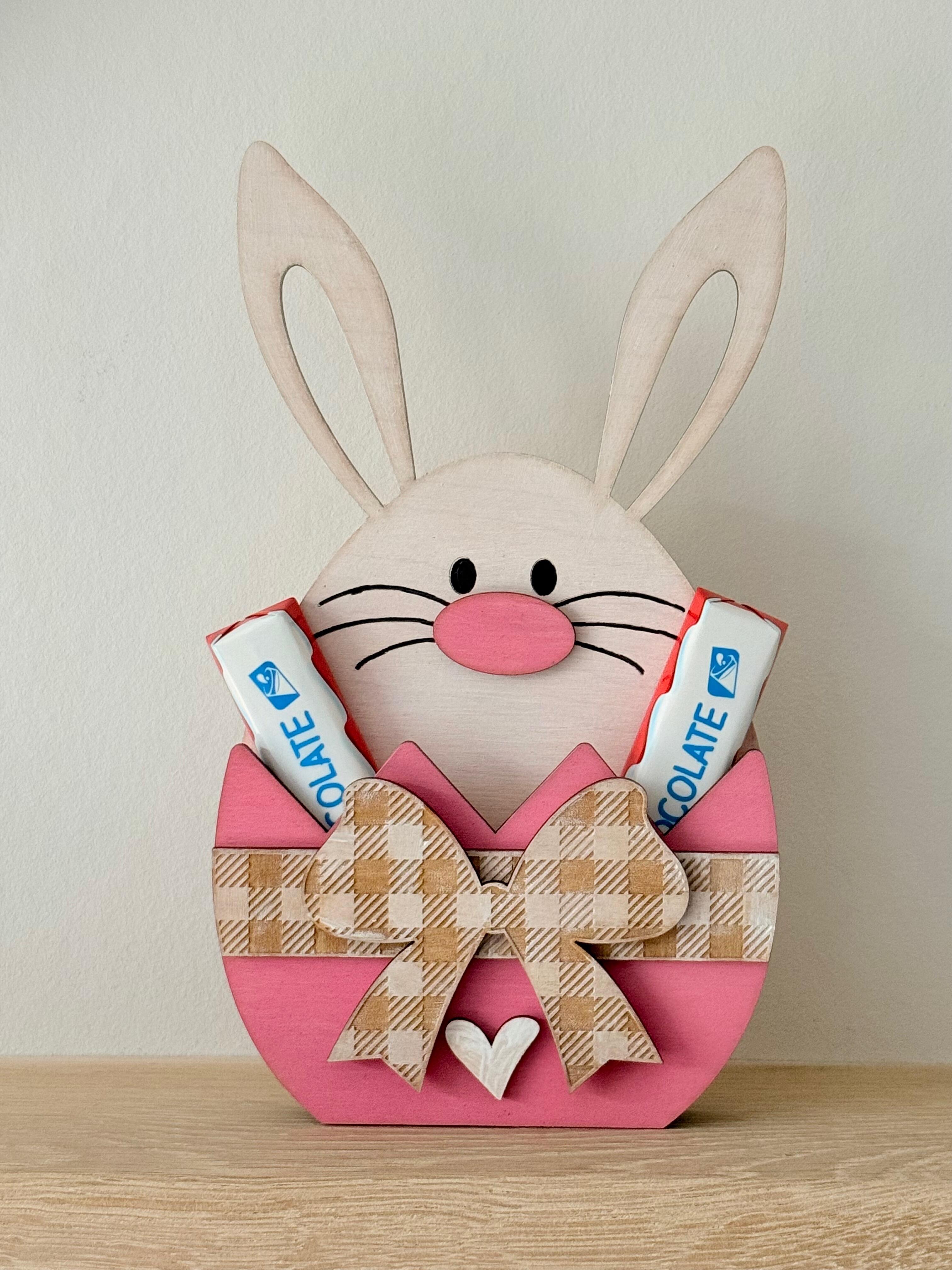 WOODEN BUNNY EASTER GIFT HOLDER | MONEY & GIFT CARD HOLDER UK