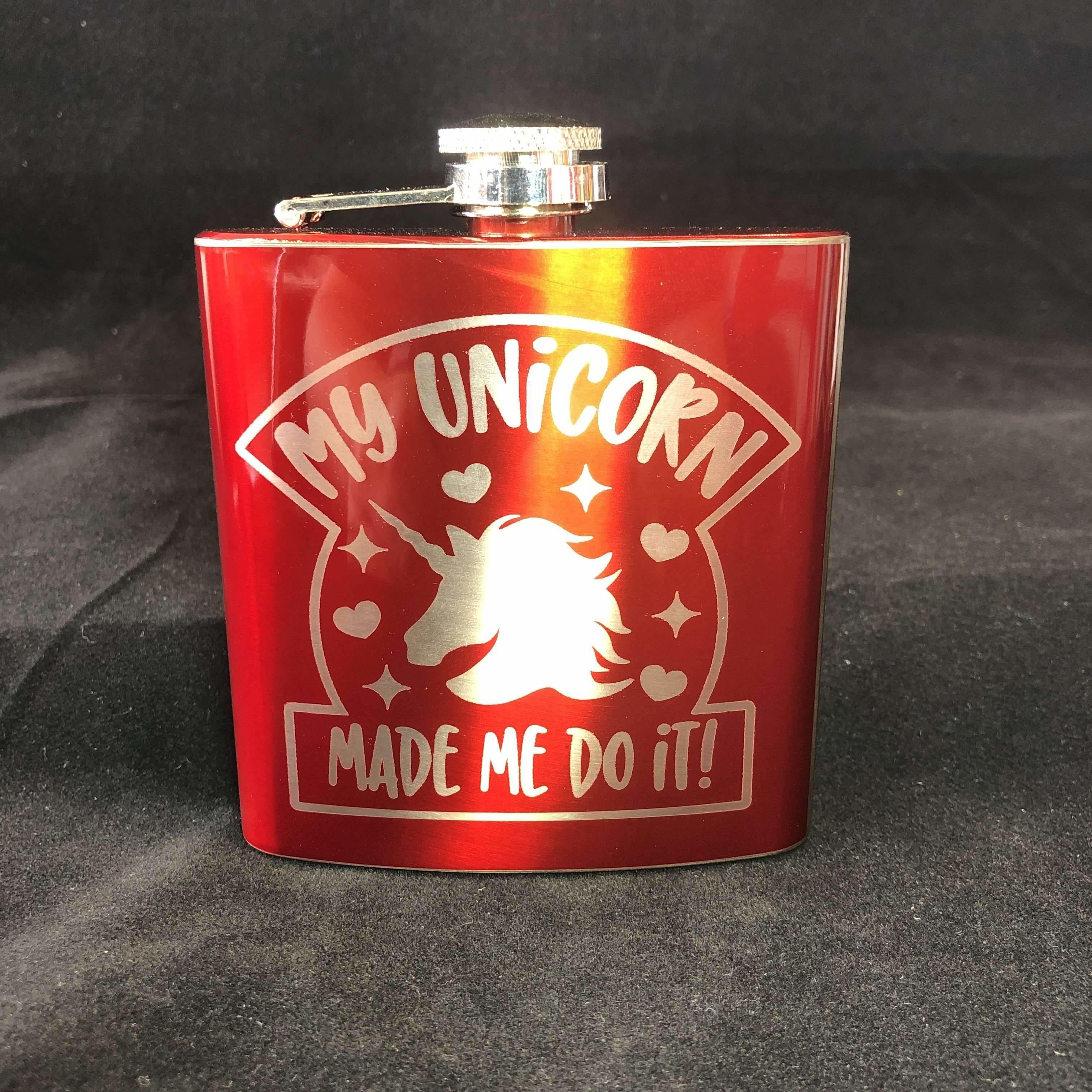 Red Berry Crafts Ltd:Unicorn made me do it Hip Flask