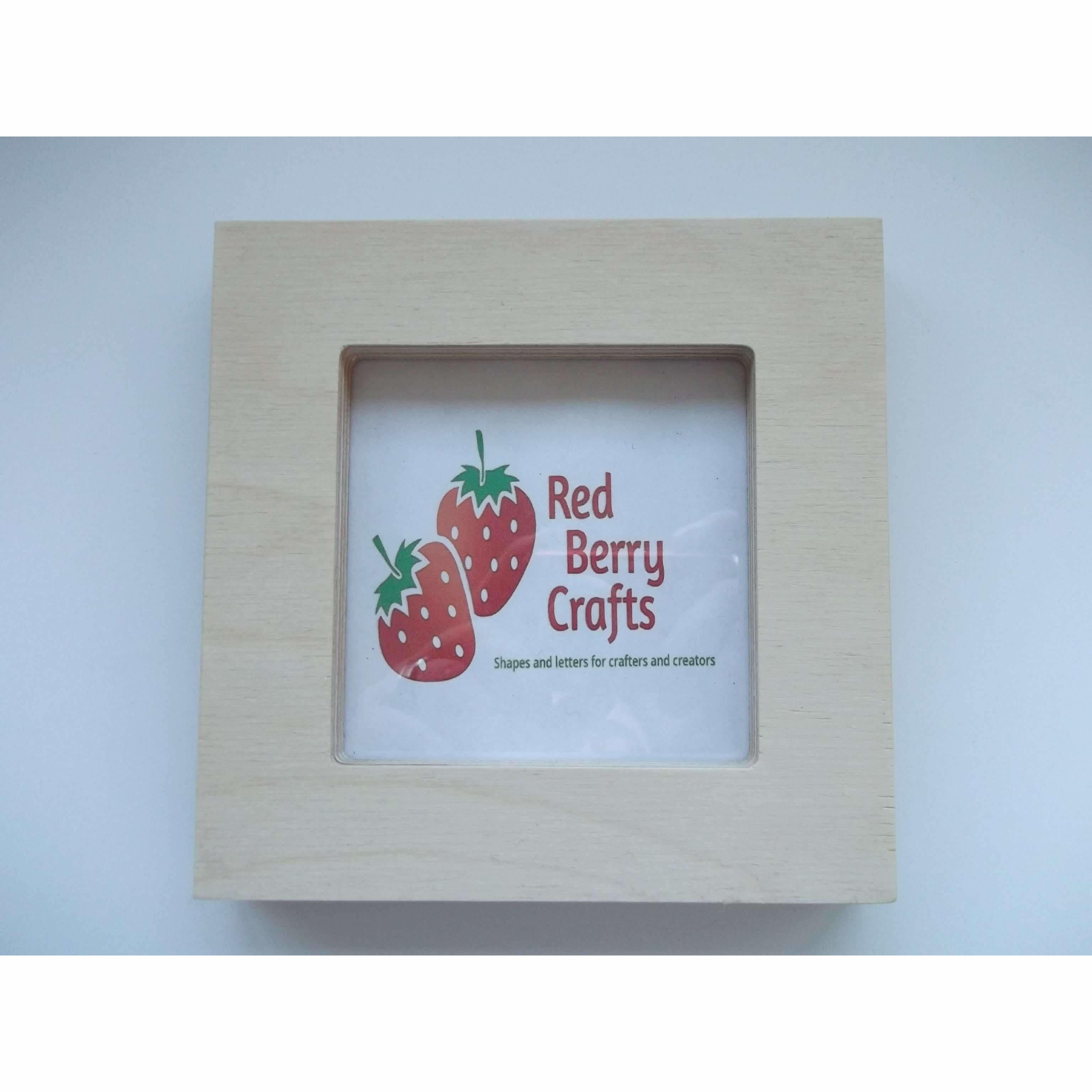 Red Berry Crafts Ltd:Wooden Block 13cm x 13cm Photo Frame