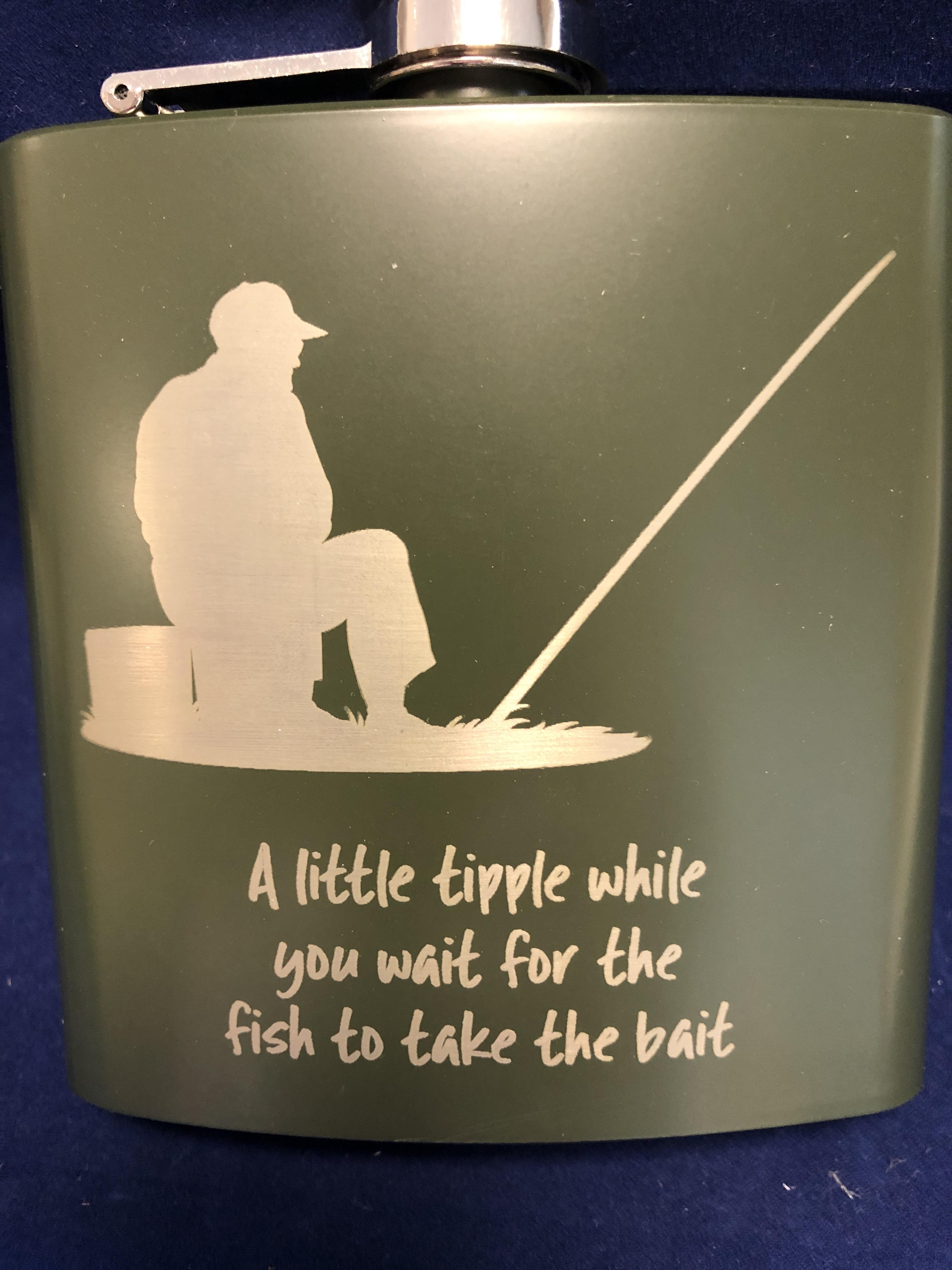Red Berry Crafts Ltd:Fishing Hip Flask
