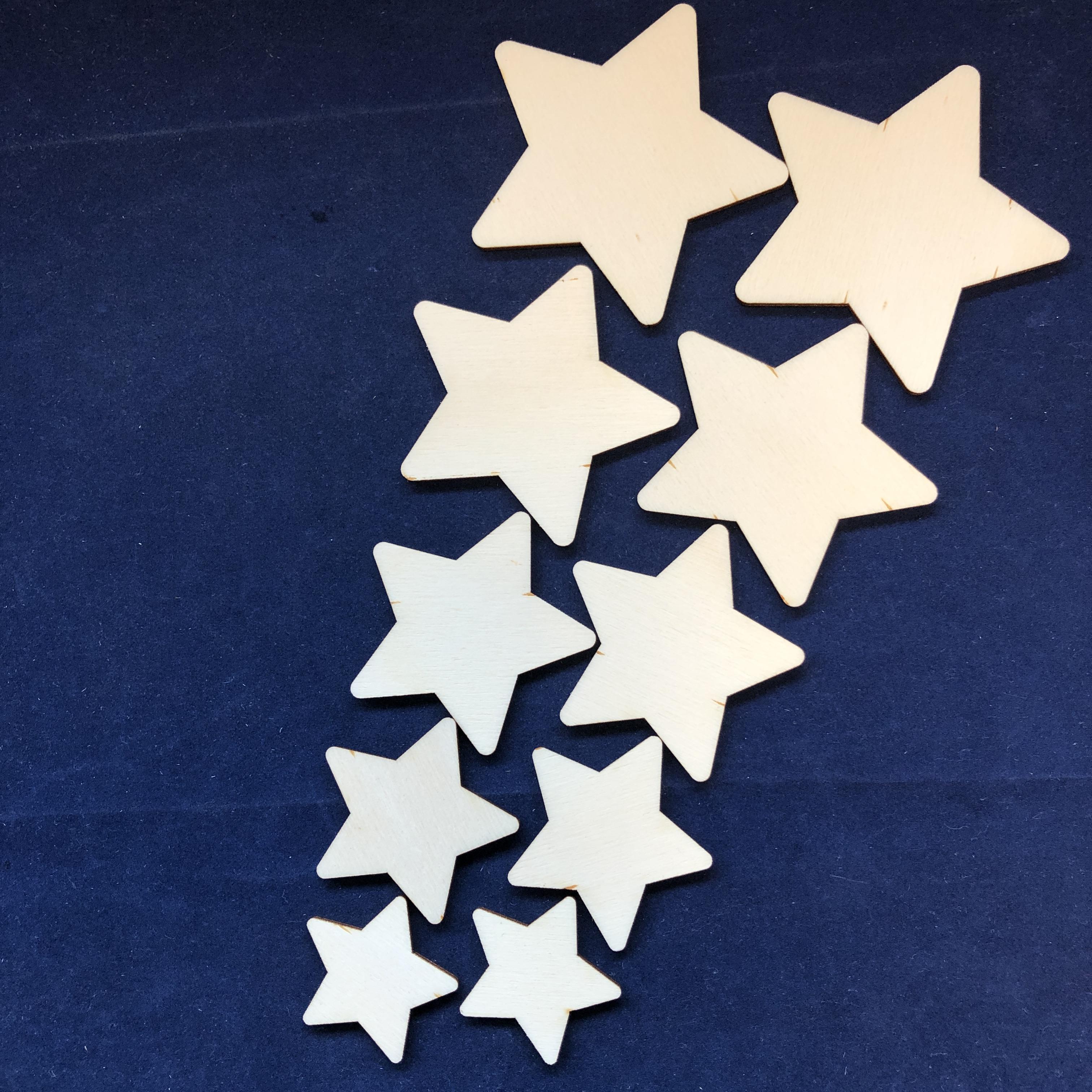 Mixed size nursery star shapes