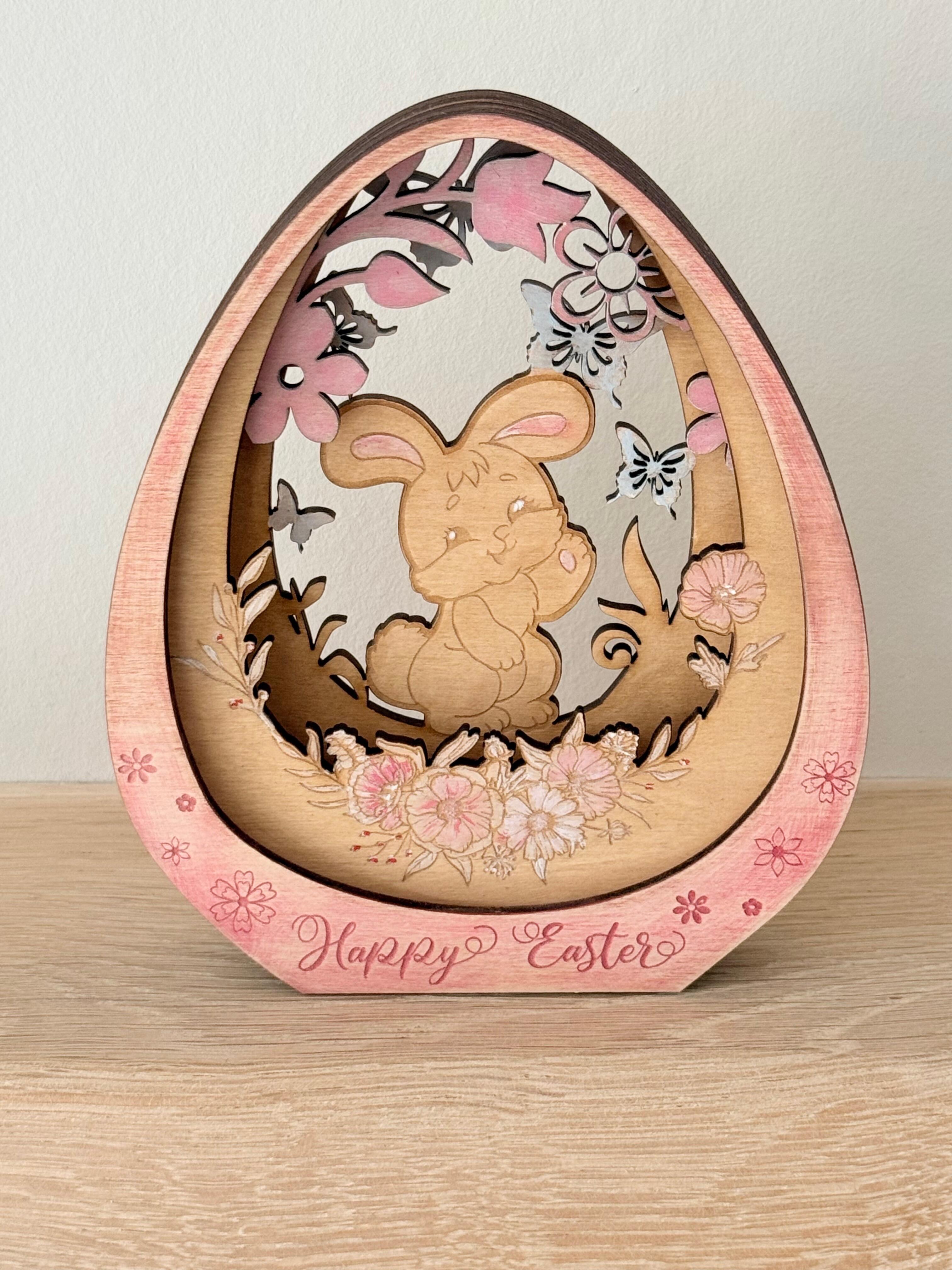 Freestanding Easter bunny egg ornament