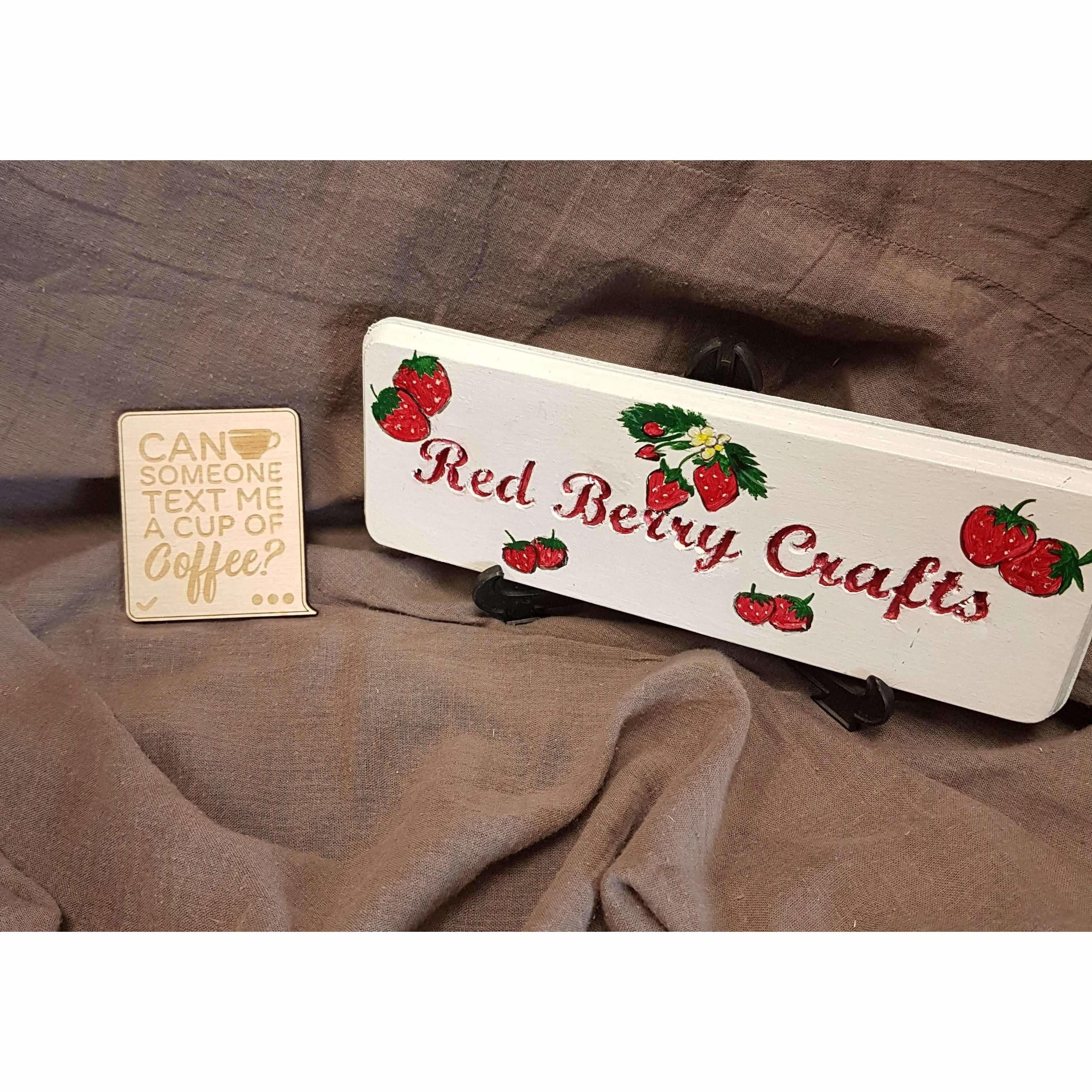 Red Berry Crafts Ltd:Text me a coffee fridge magnet