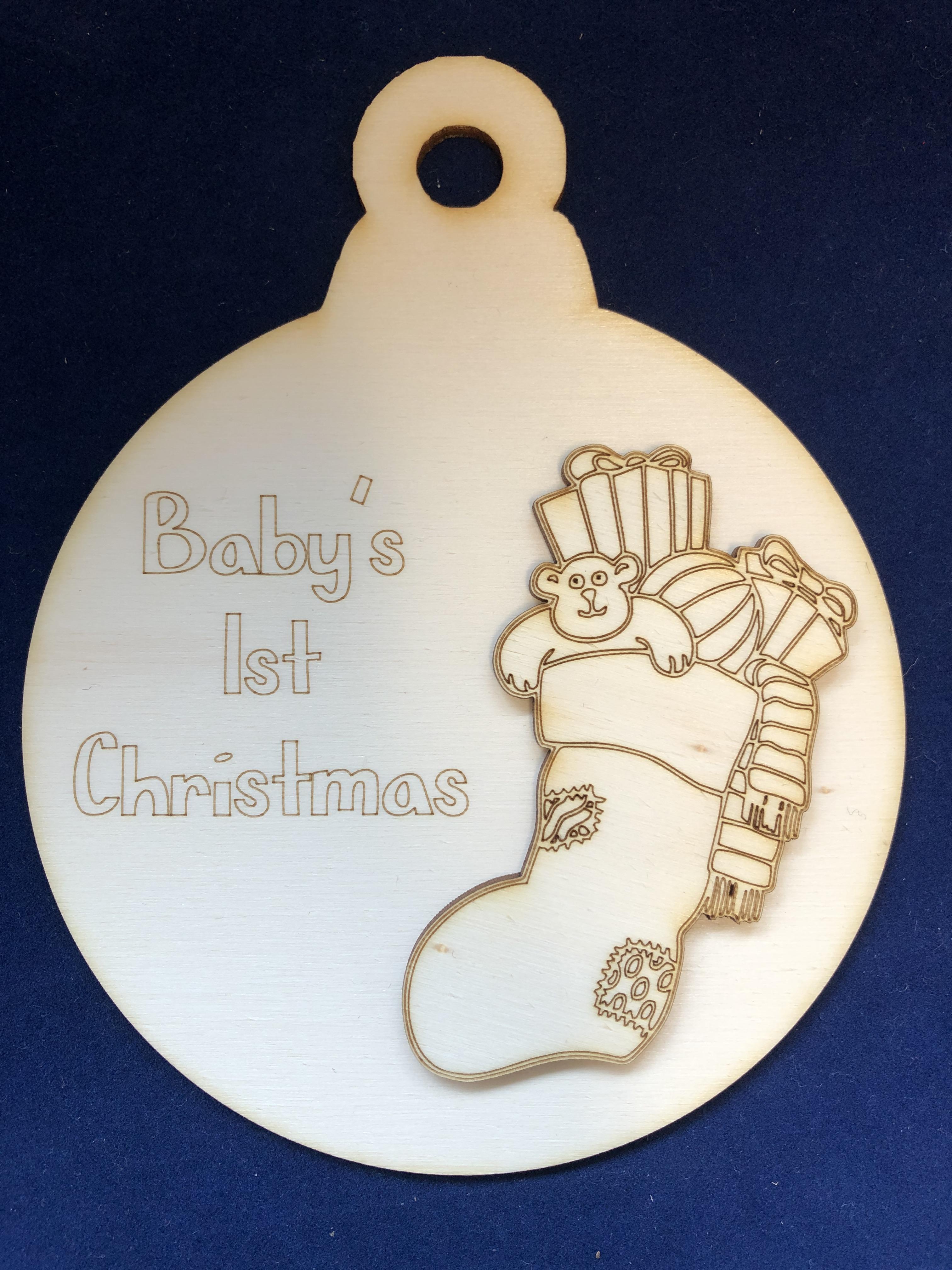 Red Berry Crafts Ltd:Baby's First Christmas Stocking Bauble