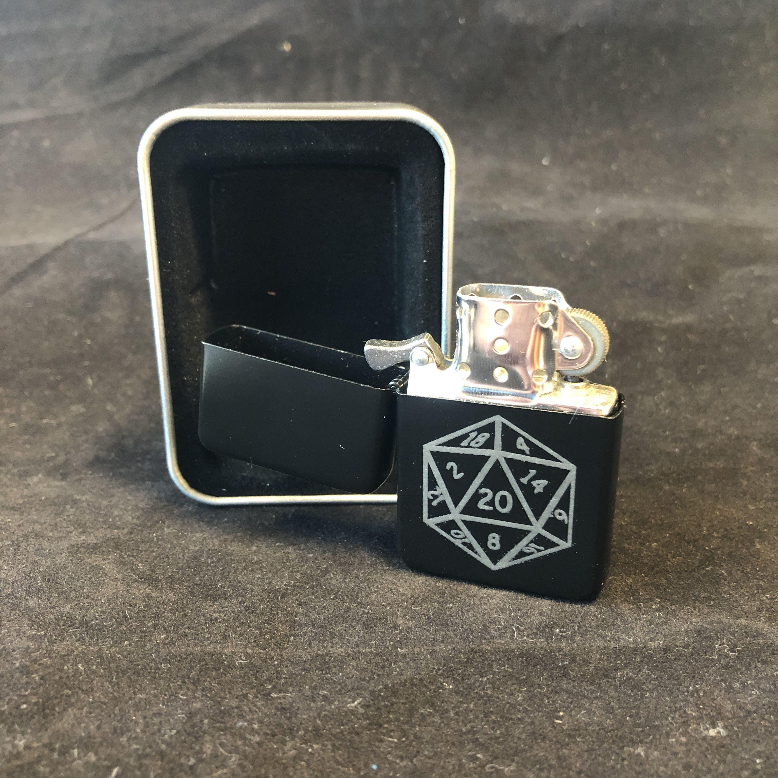 D20 Dungeons and Dragons theme laser engraved lighter: Red Berry Crafts$(product_title) $(shop_name)