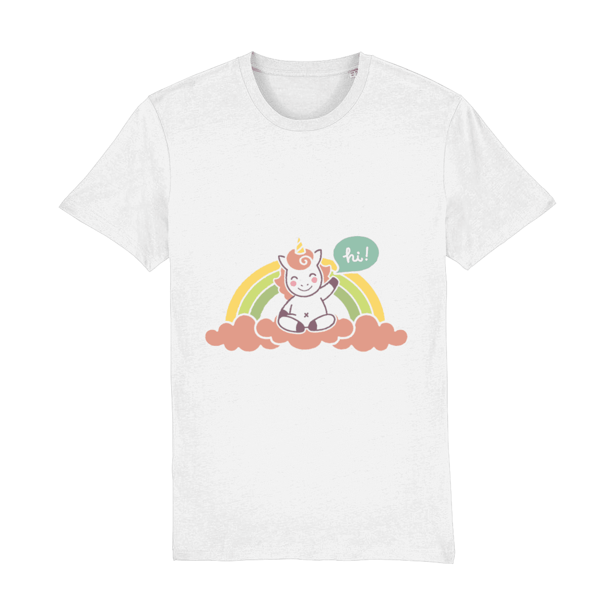 Red Berry Crafts Ltd:Unicorn on a Rainbow Unisex T-Shirt